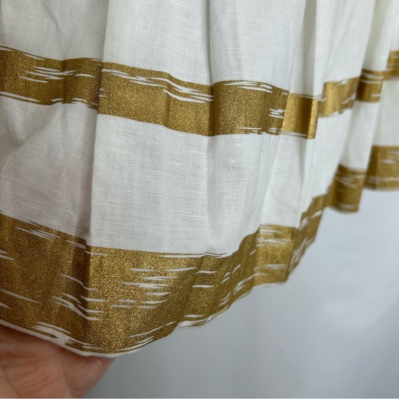 Etcetera cream and gold pleated skirt linen blend - Picture 2 of 5